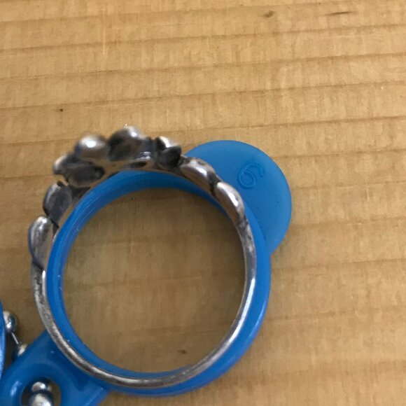 Flower Vine Pointed Silver Ring Vintage 90s 925 Sterling Size 6 - Picture 9 of 9